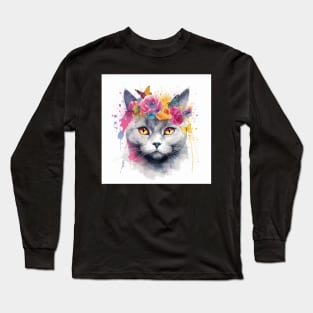 British Shorthair Painting Long Sleeve T-Shirt